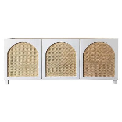 Archer Timber & Rattan 3 Door Buffet Table, 180cm, Off White