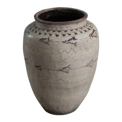 Longshi 130 Year Antique Oriental Terracotta Vase