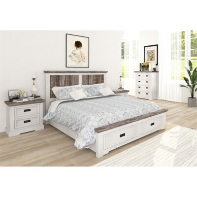 Nantucket Acacia Timber 4 Piece Bedroom Suite with Tallboy, King
