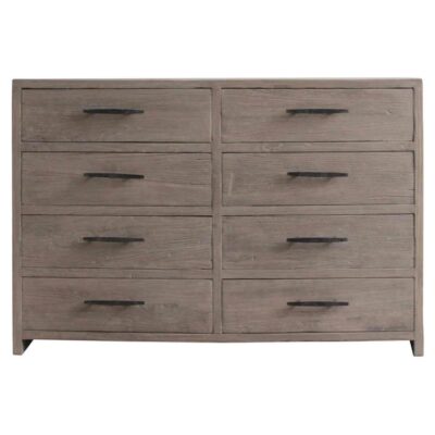 Canglu Antique Elm Timber 8 Drawer Chest