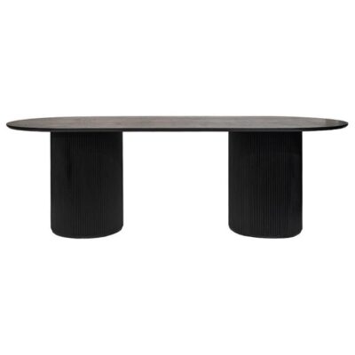 Arlo Wooden Oval Dining Table, 240cm, Black