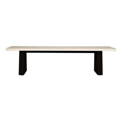 Eterrazzo Engineered Stone & Iron Dining Table, 300cm, Ivory Coast / Black