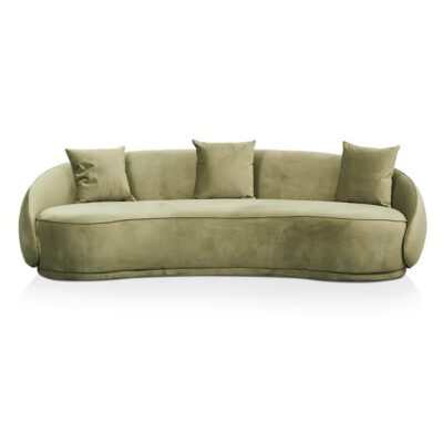 Donski Velvet Fabric Sofa, 4 Seater, Sage