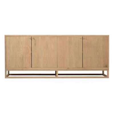 Erina American Oak Timber 4 Door Sideboard, 200cm, Natural
