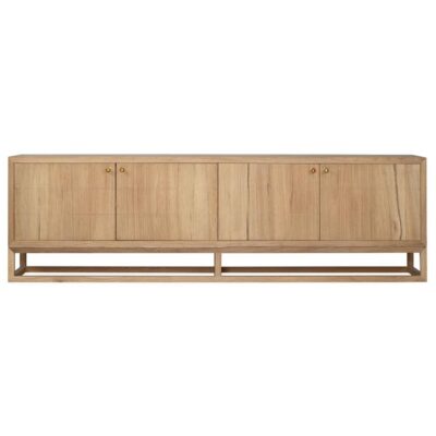 Erina American Oak Timber 4 Door TV Unit, 200cm, Natural