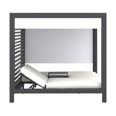 Rottnest Steel Outdoor Double Daybed Villa, Black