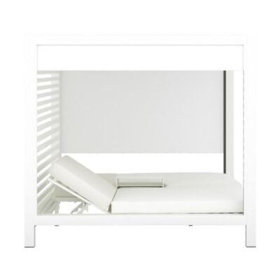 Rottnest Steel Outdoor Double Daybed Villa, Pearl White