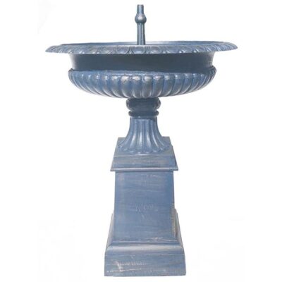 Toulouse Self Contained Cast Iron Garden Fountain, Blue Patina