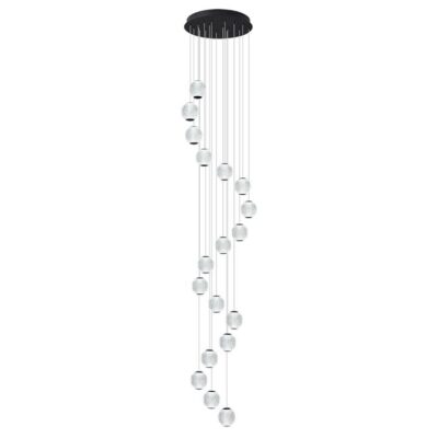 Langdon LED Cluster Pendant Light, 15 Light, 5000K, Black