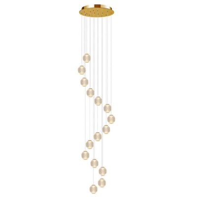 Langdon LED Cluster Pendant Light, 15 Light, 3000K, Gold