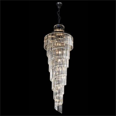 Chanel Crystal Glass Spiral Droplet Pendant Light, Large, Black