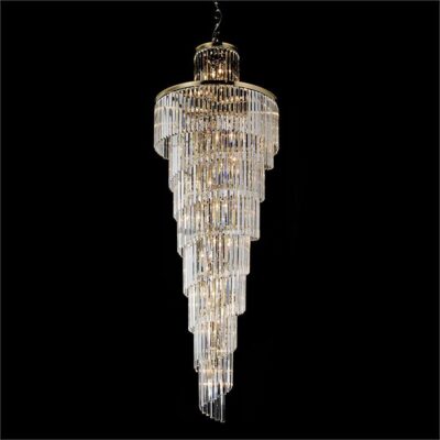 Chanel Crystal Glass Spiral Droplet Pendant Light, Large, Gold