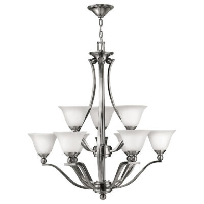 Bolla Glass & Metal Chandelier, 9 Light