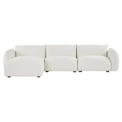 Nexo Fabric Corner Sofa, 2 Seater with LHF Chaise, Beige