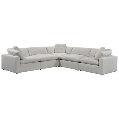 Carolia Fabric Modular Corner Sofa, 5 Seater, Beige