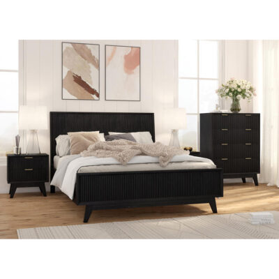 Pozsar Acacia Timber 4 Piece Bedroom Suite with Tallboy, King
