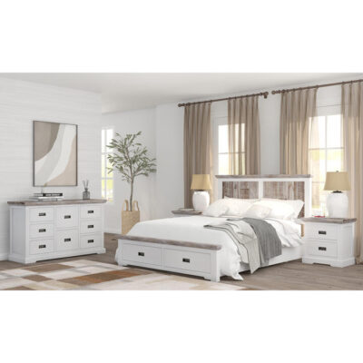 Nantucket Acacia Timber 4 Piece Bedroom Suite with Dresser, Queen