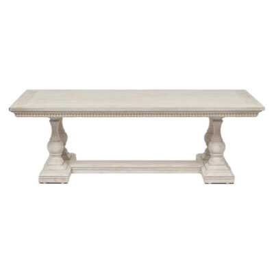 Willowgrove Oak Timber Pedestal Coffee Table, 140, Distressed White