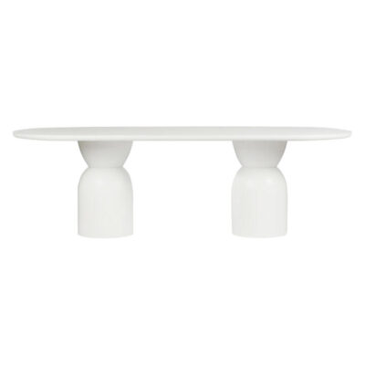 Olivis Timber Oval Dining Table, 240cm, White