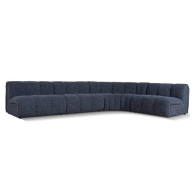 Driomor Boucle Fabric Modular Corner Sofa, 7 Seater, Moss Navy