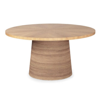 Oakmere Rope Base Timber Round Pedestal Dining Table, 150cm