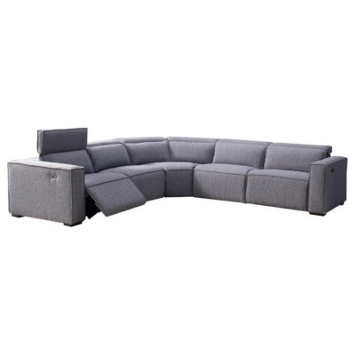Jorden Fabric Modular Electric Recliner Corner Sofa, 5 Seater, Charcoal