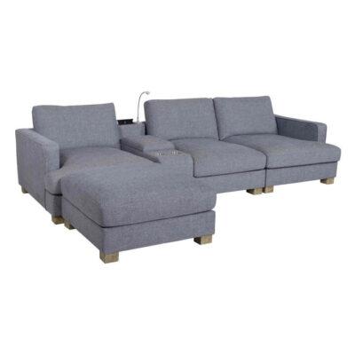 Rydges Fabric Home Theatre Sofa, 3 Seater with Console & Ottoman