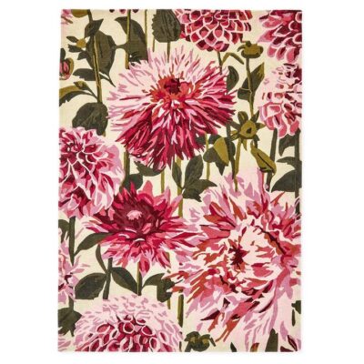 Harlequin Dahlia Hand Tufted Designer Wool Rug, 280x200cm, Fuchsia / Palm