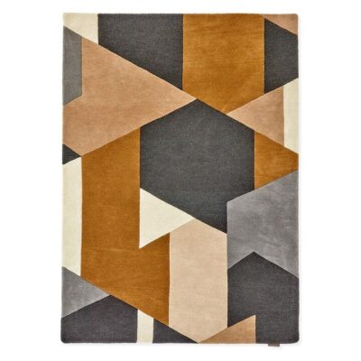 Harlequin Popova Hand Tufted Designer Wool Rug, 350x250cm, Caramel / Slate