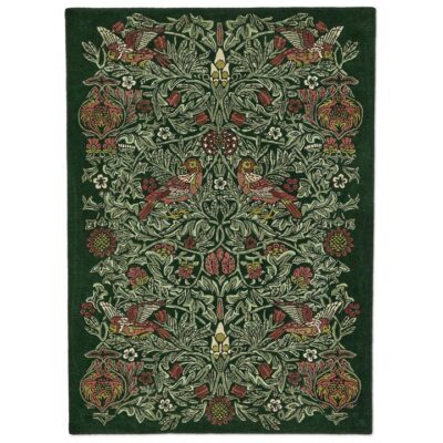 Morris & Co Bird Hand Tufted Designer Wool Rug, 280x200cm, Tump Green