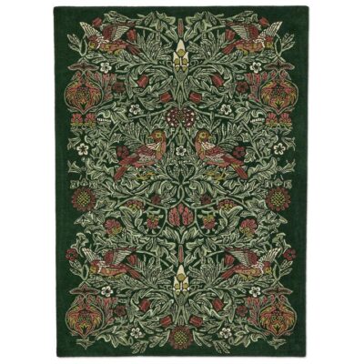 Morris & Co Bird Hand Tufted Designer Wool Rug, 350x250cm, Tump Green