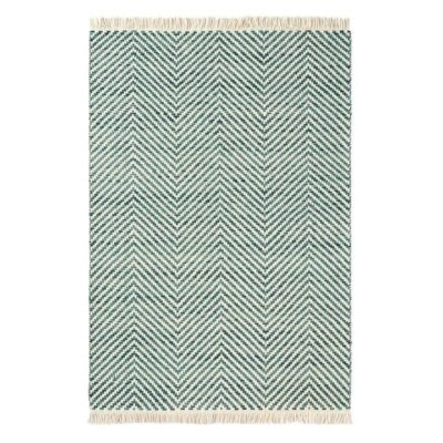 Brink & Campman Atelier Twill Handwoven Designer Wool Rug, 350x250cm, Teal