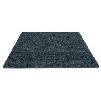 Brink & Campman Cobble Handwoven Designer Wool & Jute Rug, 240x170cm, Navy
