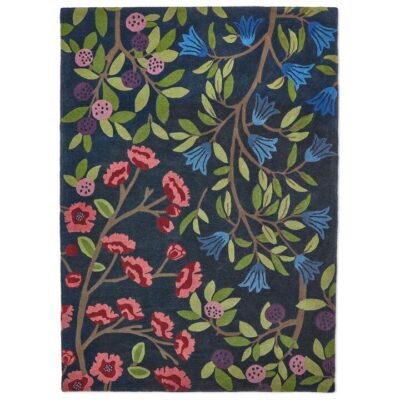 Sanderson Foraging Hand Tufted Designer Wool Rug, 280x200cm, Indigo