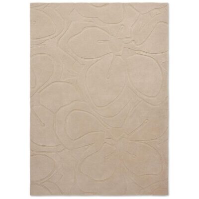 Ted Baker Romantic Magnolia Hand Tufted Designer Wool Rug, 350x250cm, Cream