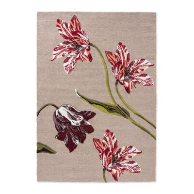 Ted Baker Botanical Tulip Indoor / Outdoor Designer Rug, 350x250cm, Burgundy
