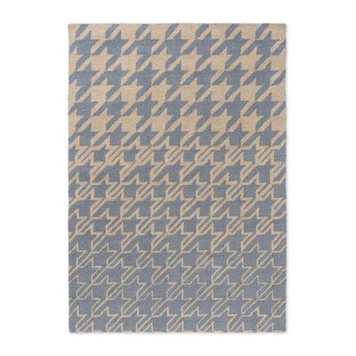 Ted Baker Houndstooth Indoor / Outdoor Designer Rug, 350x250cm, Washed Blue