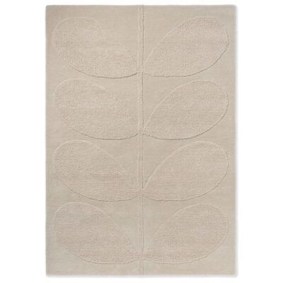 Orla Kiely Solid Stem Hand Tufted Designer Wool Rug, 350x250cm, Ecru