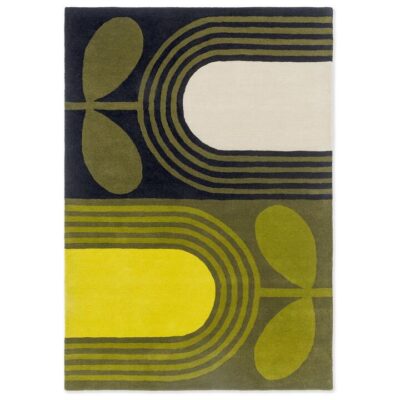 Orla Kiely Striped Tulip Hand Tufted Designer Wool Rug, 280x200cm, Seagrass