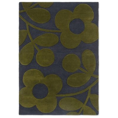 Orla Kiely Sprig Stem Hand Tufted Designer Wool Rug, 280x200cm, Marine