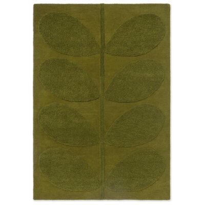Orla Kiely Solid Stem Hand Tufted Designer Wool Rug, 280x200cm, Fern