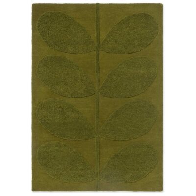 Orla Kiely Solid Stem Hand Tufted Designer Wool Rug, 350x250cm, Fern