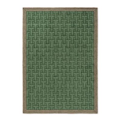 Ted Baker T Monogram Indoor / Outdoor Designer Rug, 350x250cm, Jade Green