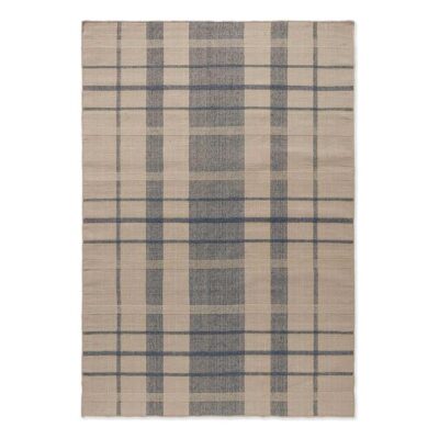 Brink & Campman Zona Check Indoor / Outdoor Designer Rug, 350x250cm, Denim
