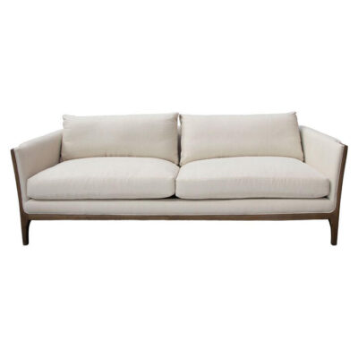 Liam Linen Fabric & Oak Timber Sofa, 3 Seater