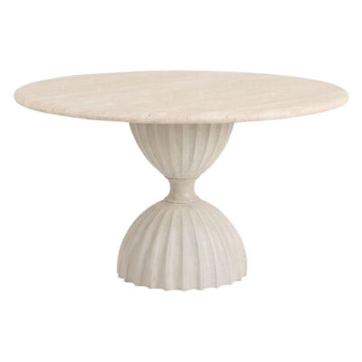 Josephine Travertine Top Round Dining Table, 135cm