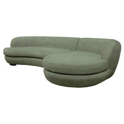 Bhodi Fabric Modular Corner Sofa, 2 Seater with RHF Chaise, Moss Green