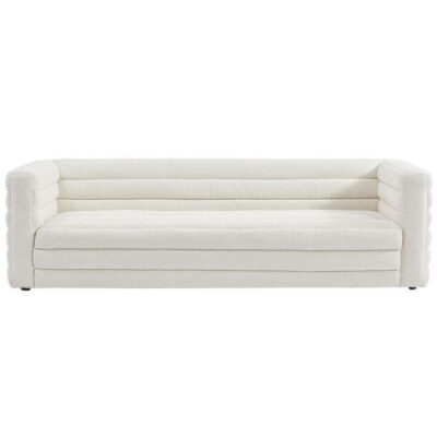 Colorado Boucle Fabric Sofa, 3 Seater, White