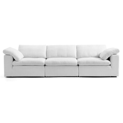 Caura Fabric Modular Sofa, 3 Seater, White