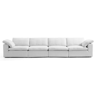 Caura Fabric Modular Sofa / Sofa Bed, 4 Seater, White